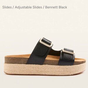 Bennett Adjustable Black Slide Sandal